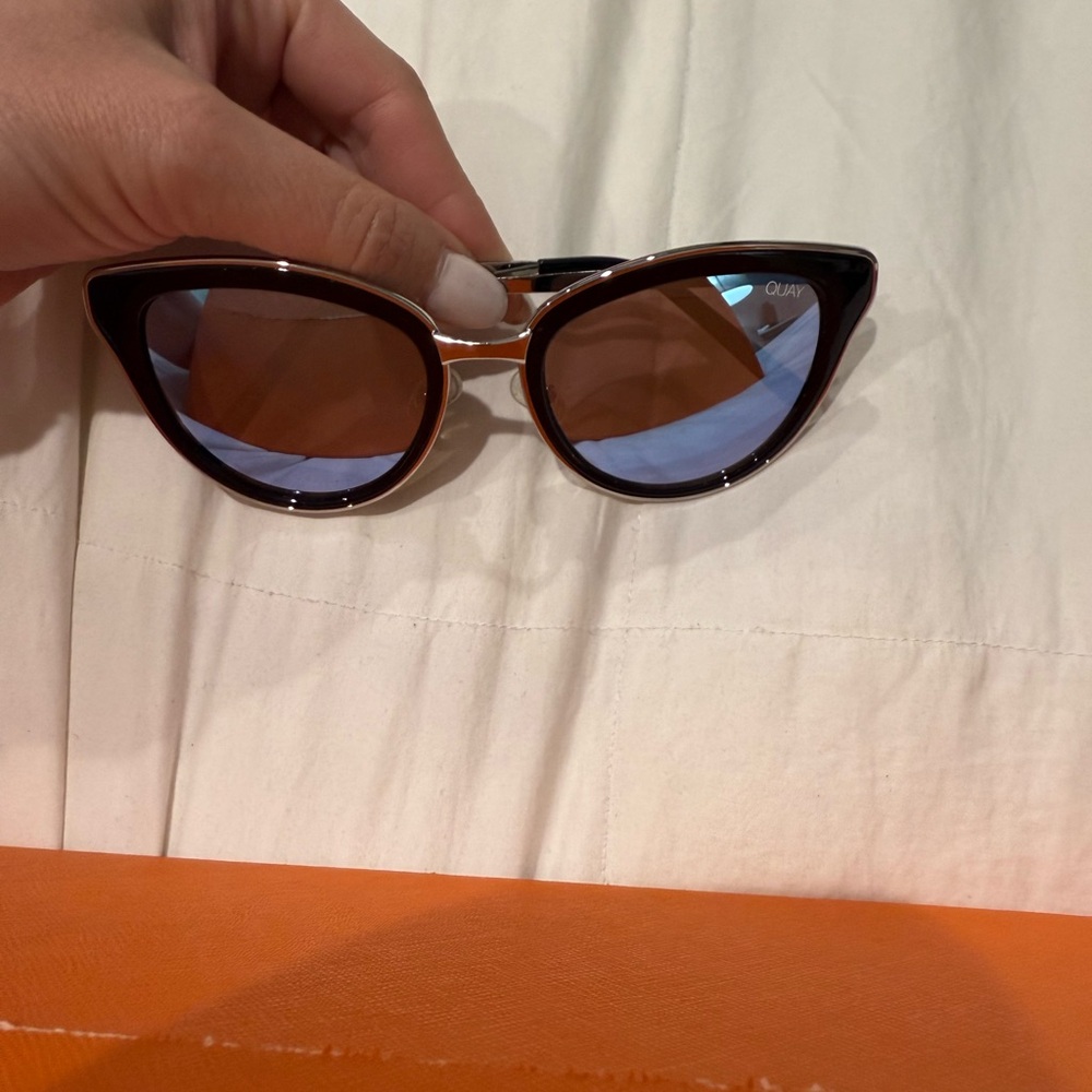 Quay Australia Black and Brown Cat-Eye Sunglasses